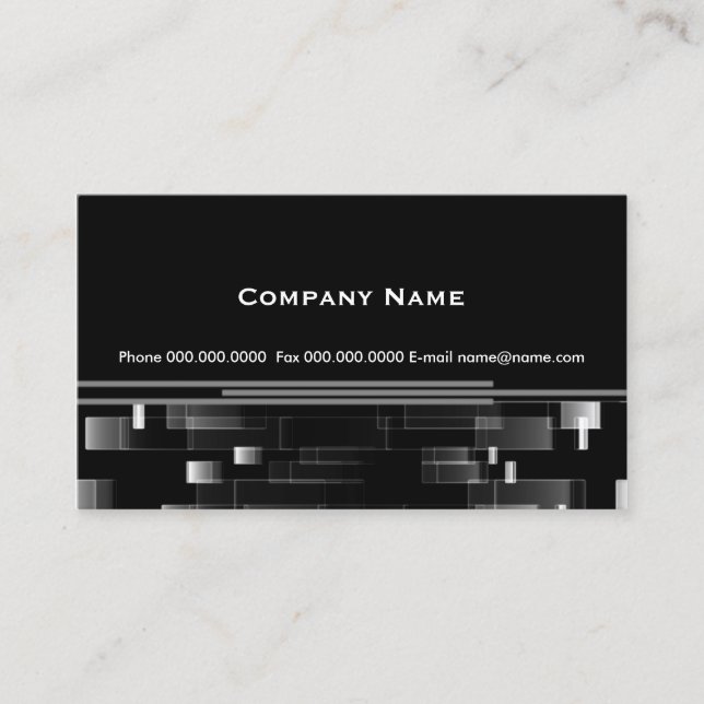 Professional Modern Black White Business Card (Front)