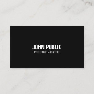 Professional Modern Black White Elegant Clean Business Card