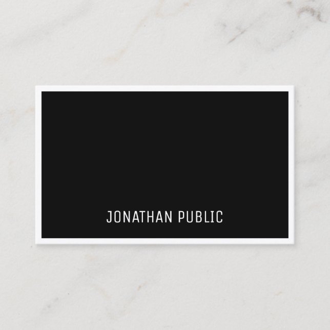 Professional Modern Black White Template Simple Business Card (Front)