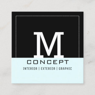 Professional Modern Bubbles Monogram Square Business Card