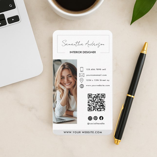 Professional Modern Business Card with Photo & QR  (Creator Uploaded)