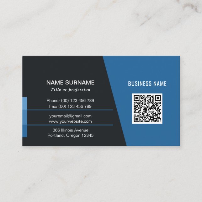 Professional Modern business card with QR code  (Front)