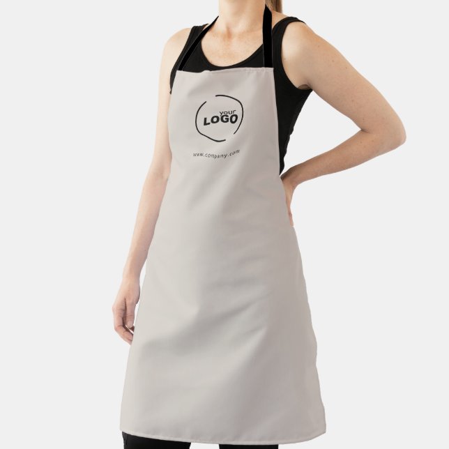 Professional Modern Business Logo Beige Employee Apron (Insitu)