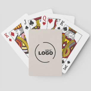Professional Modern Business Logo Beige Playing Cards