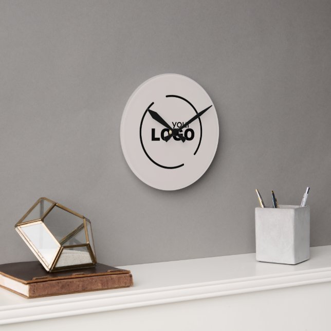 Professional Modern Business Logo Beige Round Clock (Office)