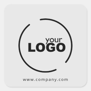 Professional Modern Business Logo Gray Square Sticker