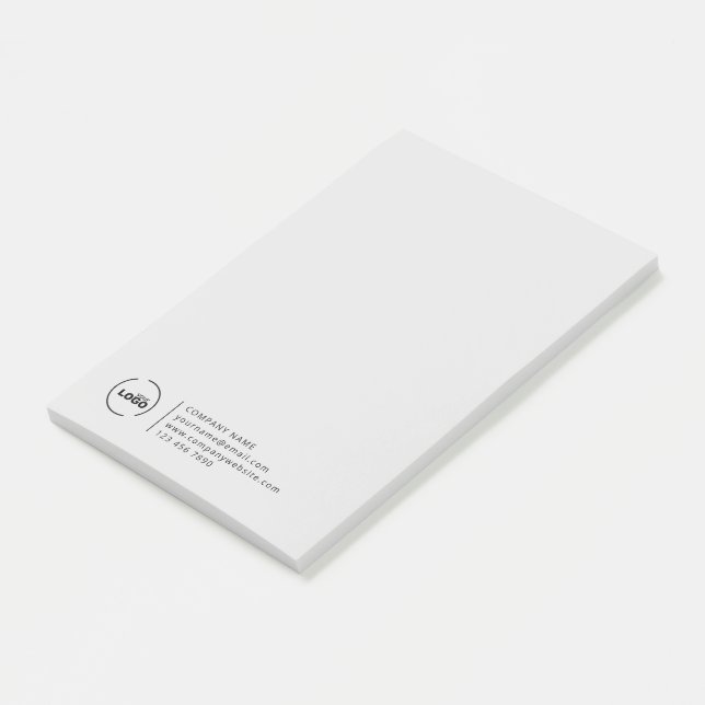 Professional Modern Business Logo Grey Post-it Notes (Angled)
