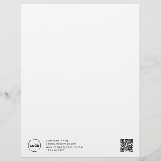 Professional Modern Business Logo QR Code Custom Letterhead (Front)