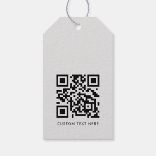 Professional Modern Business Logo QR Code Grey Tag