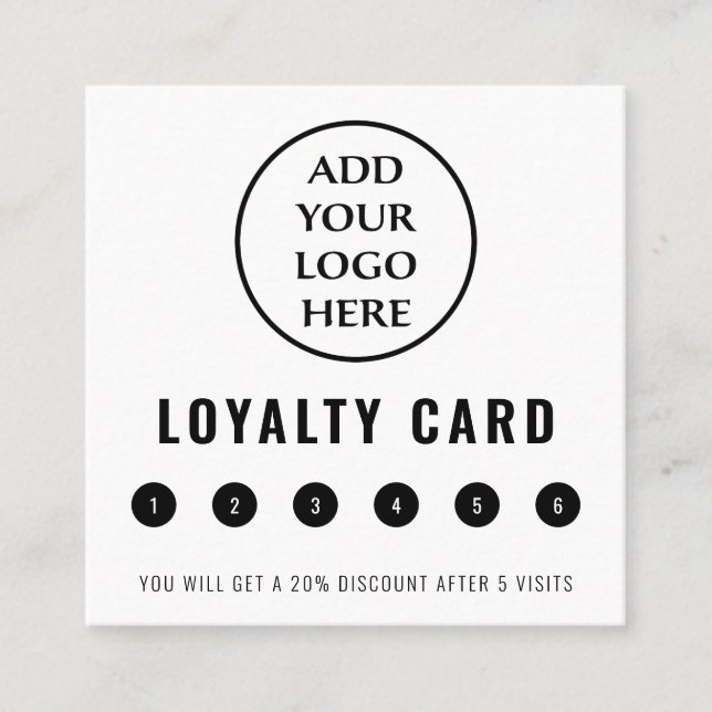 Professional Modern Business Logo Social Media Loyalty Card (Front)