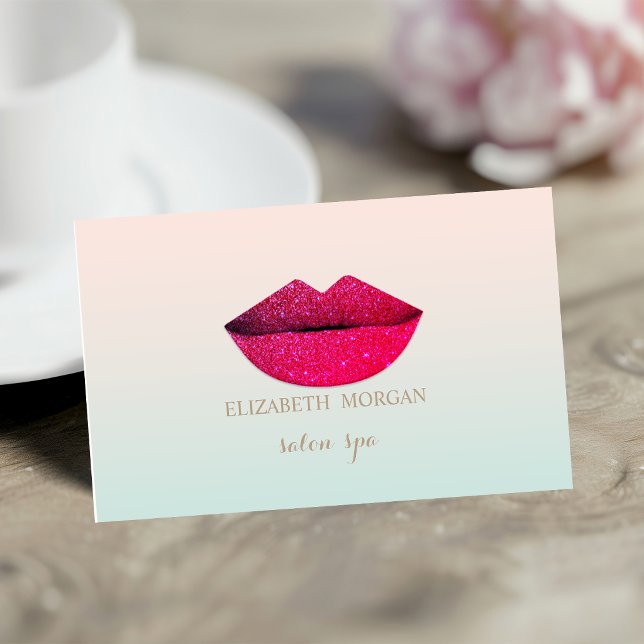 Professional Modern Charming,Glittery Lips Business Card (Creator Uploaded)
