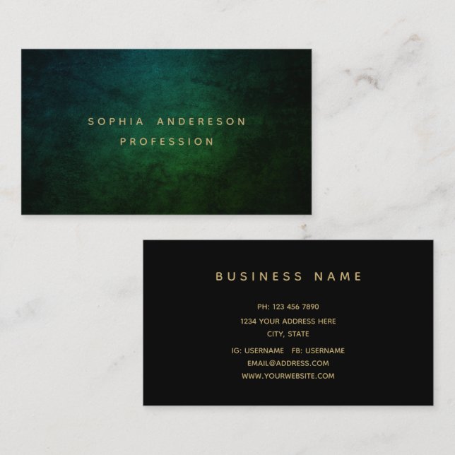 Professional Modern Chic Dark  Business Card (Front/Back)