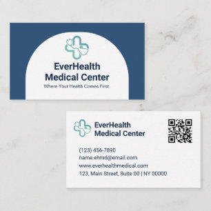 Professional Modern Clean Blue White Personalise Business Card