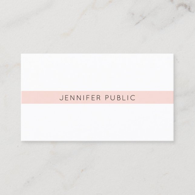 Professional Modern Clean Stylish Design Pink Business Card (Front)