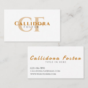 Professional Modern Clean Typography Monogram Bold Business Card