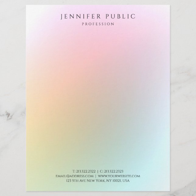 Professional Modern Colourful Simple Design Elegan Custom Letterhead (Front)
