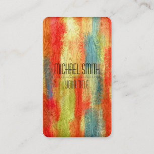 Professional Modern Colourful Wood Grain #2 Business Card