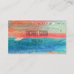 Professional Modern Colourful Wood Grain #4 Business Card