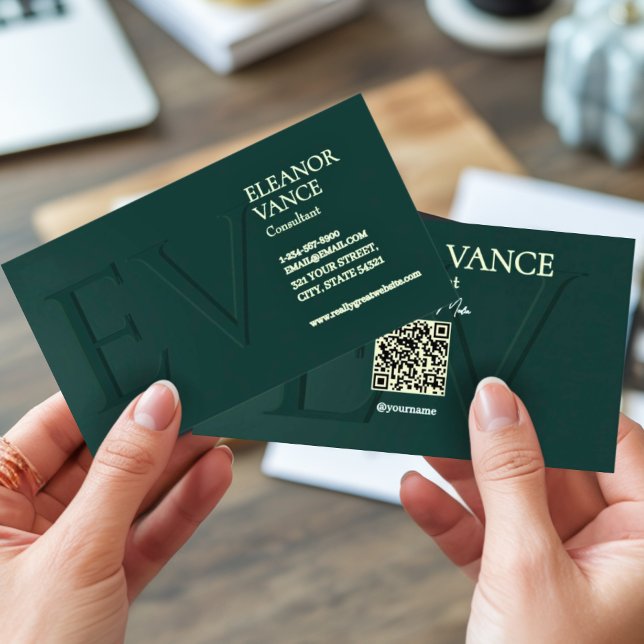 Professional Modern Contemporary Minimalist Green  Business Card (Creator Uploaded)