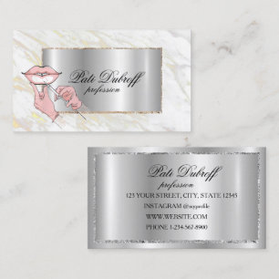 Professional Modern Corporate Silver Lips Business Card