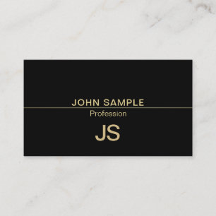 Professional Modern Creative Black Gold Monogram Business Card