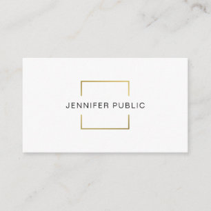 Professional Modern Creative Design Gold White Business Card