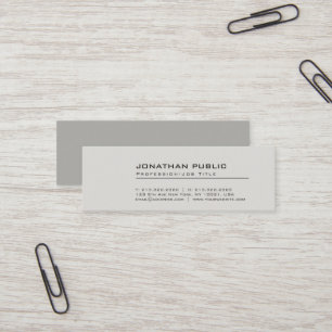 Professional Modern Creative Elegant Grey Plain Mini Business Card