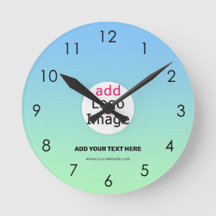 Professional Modern Custom Business Brand Gradient Round Clock