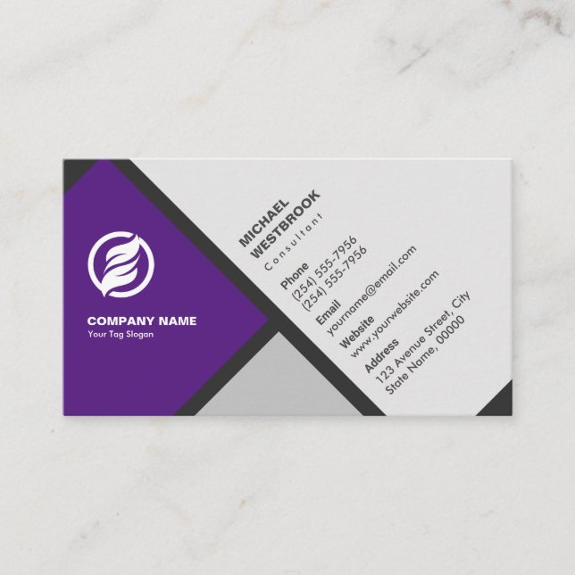 Professional Modern Custom Personalised Business Card (Front)