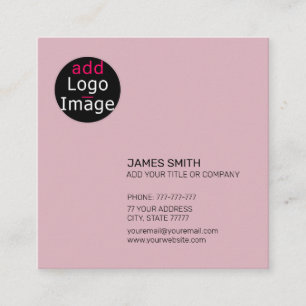 Professional Modern Customisable Dusty Rose Pink Square Business Card