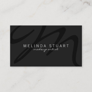 Professional Modern Dark Grey Monogram Business Card