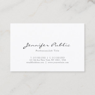 Professional Modern Design Elegant Simple Plain Business Card