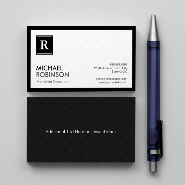 Professional Modern Diamond Grid Monogram Logo Business Card (Creator Uploaded)