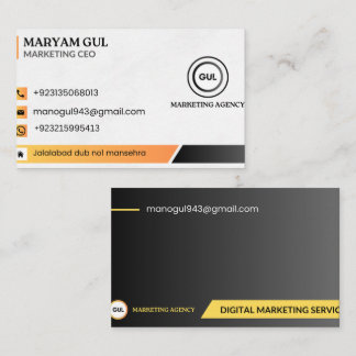 Professional Modern Digital Marketing Agency Busin Business Card