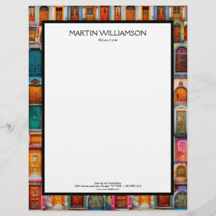 Professional Modern Doors Real Estate New Home Custom Letterhead