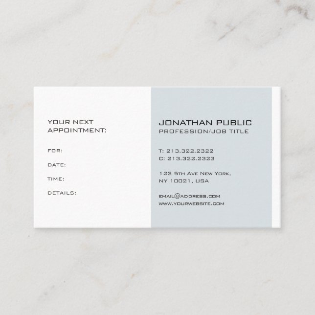 Professional Modern Elegant Appointment Reminder (Front)