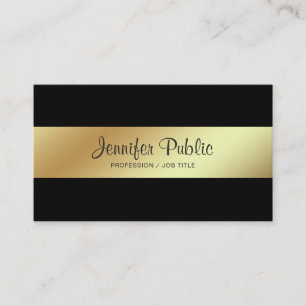 Professional Modern Elegant Black and Gold Luxe Business Card