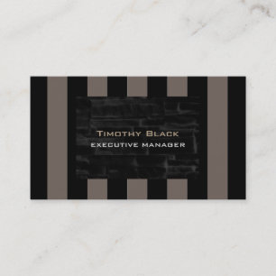 Professional Modern Elegant Black Beige Striped Business Card