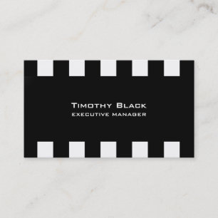 Professional Modern Elegant Black White Striped Business Card