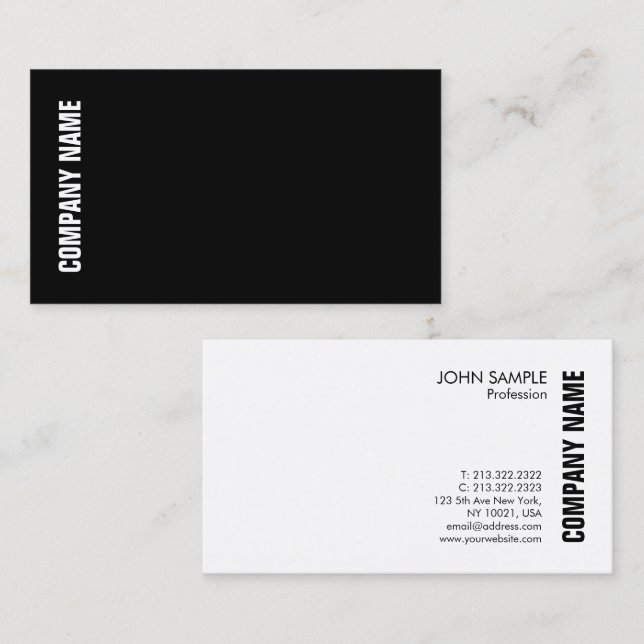 Professional Modern Elegant Black White Template Business Card (Front/Back)