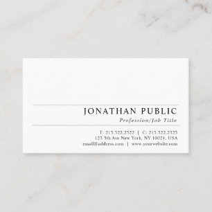 Professional Modern Elegant Chic Design Plain Business Card
