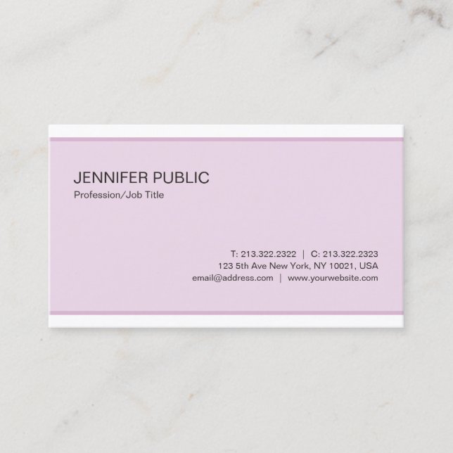 Professional Modern Elegant Colour Clean Plain Business Card (Front)