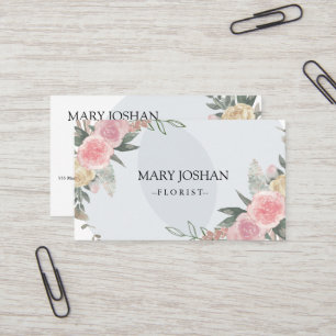Professional Modern Elegant Floral Florist  Business Card