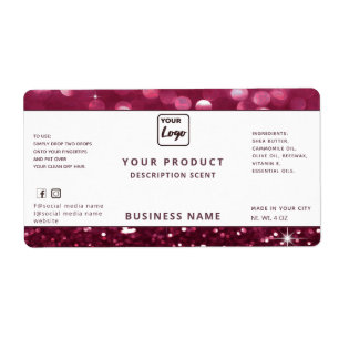 Professional modern elegant glitter product label