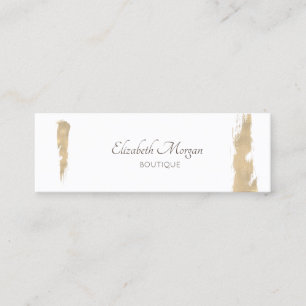 Professional Modern Elegant Gold Brush Stroke Mini Business Card