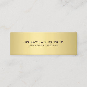 Professional Modern Elegant Gold Look Plain Mini Business Card