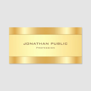 Professional Modern Elegant Gold Metallic Look Name Tag