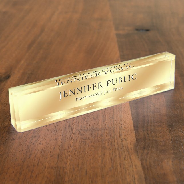 Professional Modern Elegant Gold Template Nameplate (Side)