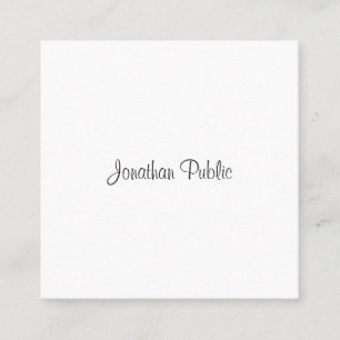 Professional Modern Elegant Handwritten Script Square Business Card