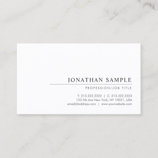 Professional Modern Elegant Minimal Template Chic Business Card (Front)